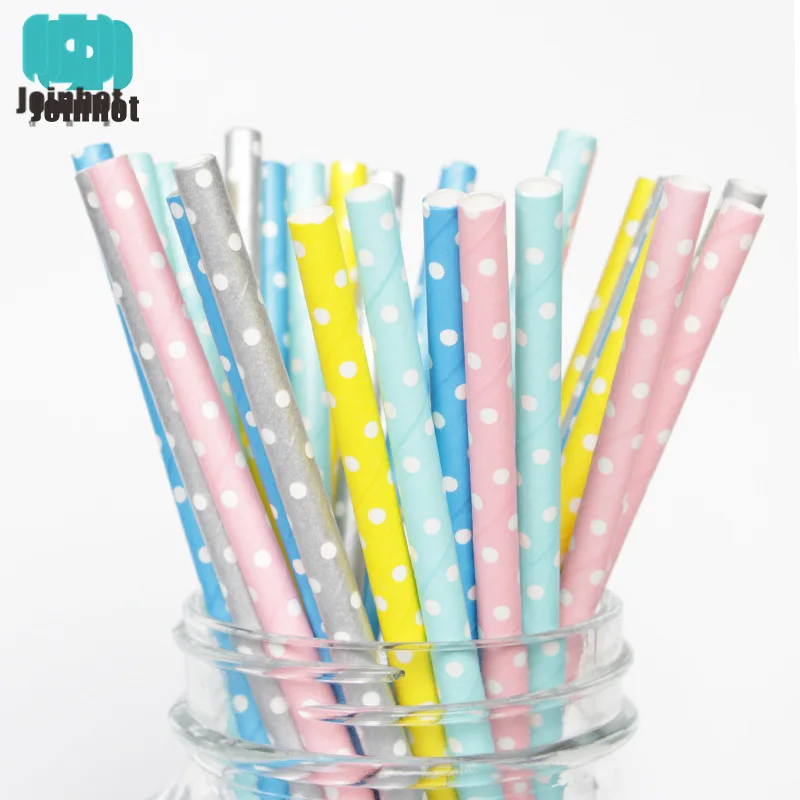

Color dot environmental protection paper straw disposable paper straw party drink creative straw