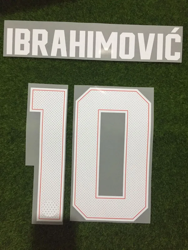 Ucl Ibrahimovic Martial Nameset Pogba Rashford Carrick De Gea Mata Lukaku печать устойчивая стирка Флокирование - Цвет: Home IBRAHIMOVIC 10