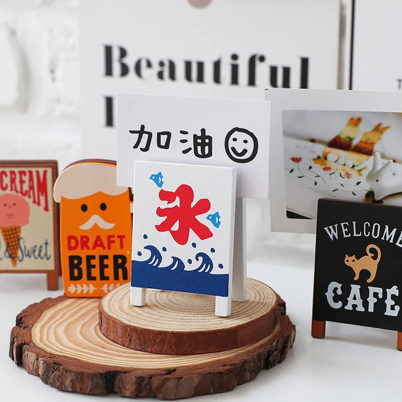Wooden Memo Photo Card Holders Paper Note Clip for Party Wedding Home Bar Decoration memo holders