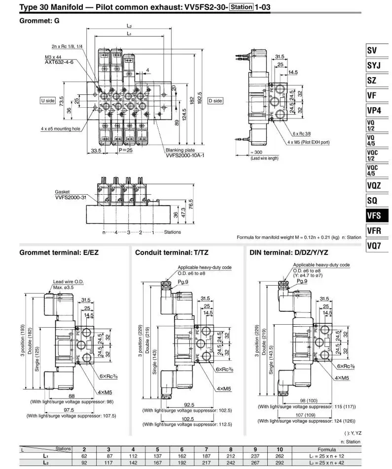 VFS2100-5FZ VFS2200-5FZ VFS2400-5FZ VFS3300-5FZ SMC электромагнитный клапан пневматический компонент
