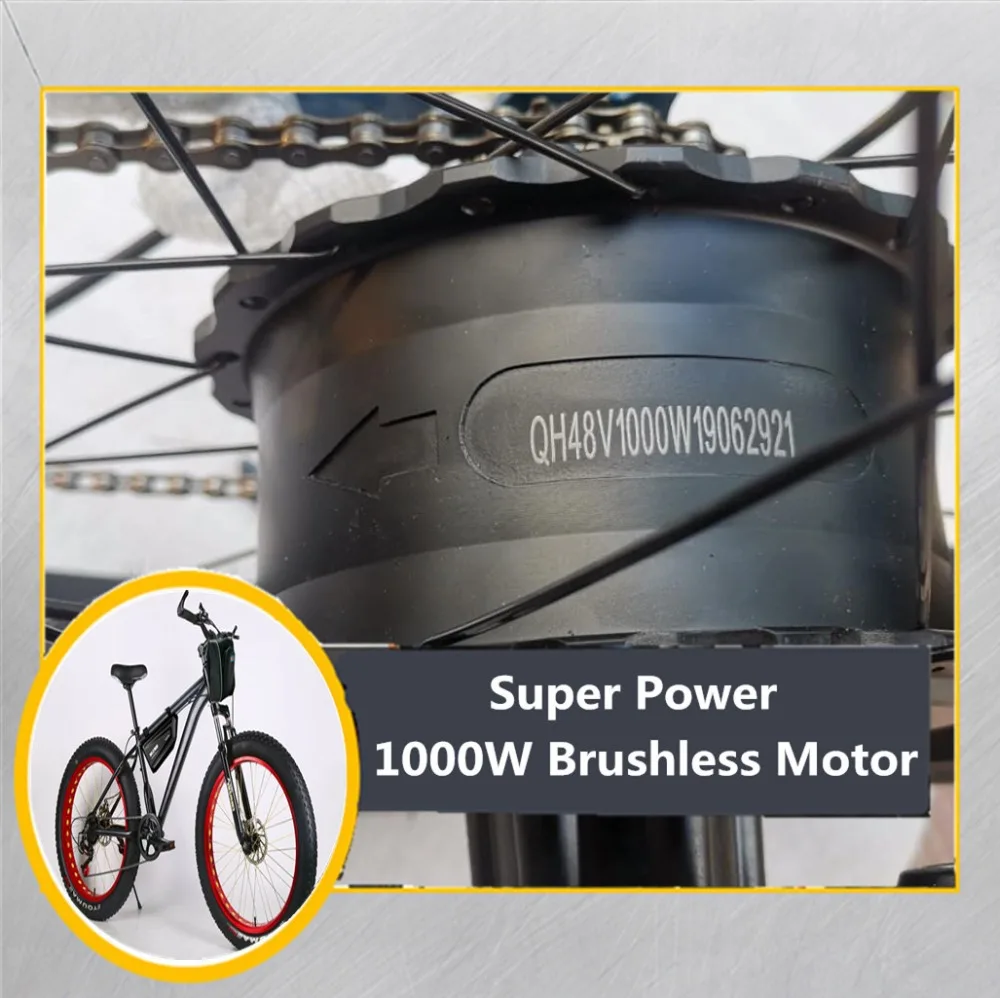 Ограниченное по времени предложение, специальная цена 1000W 48V 15AH Электрический велосипед рама из алюминиевого сплава для снегохода(26*4,0 горный велосипед русский пакет