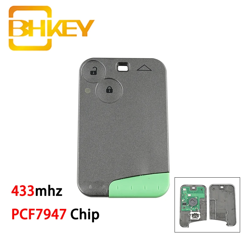 BHKEY для Renault Key 2 кнопки 433 МГц Автомобильный Дистанционный ключ Laguna Espace Vel-Satis PCF7947