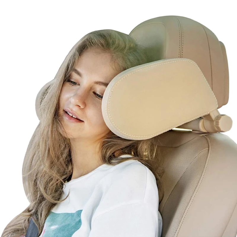 Beige Yellow Подголовник для автомобиля, подушка для сиденья автомобиля, функциональные автомобильные аксессуары для путешествий для взрослых, Автомобильный подголовник для ребенка, безопасное автомобильное сиденье - Цвет: Beige Yellow