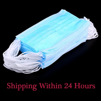 

100PCS Disposable Protective Mask 3 Layers Dustproof Facial Protective Cover Masks Maldehyde Prevent bacteria Masks Dropshipping