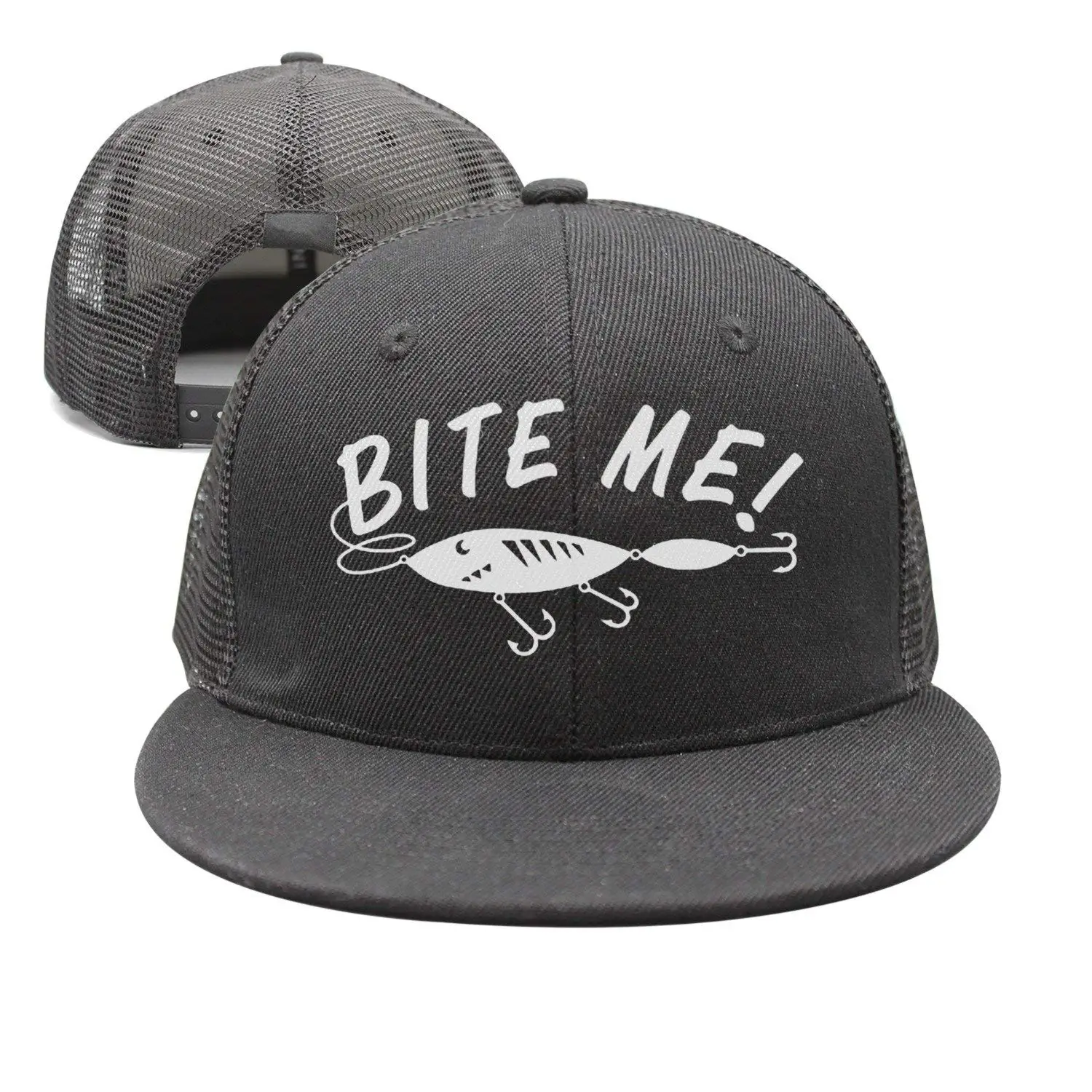 Bite Me забавная Рыбацкая винтажная Регулируемая Джинсовая Шляпа водителя грузовика Кепка Для Взрослых