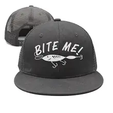 Bite Me забавная Рыбацкая винтажная Регулируемая Джинсовая Шляпа водителя грузовика Кепка Для Взрослых