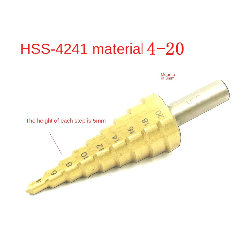 

Hss Titanium Trigonal handle Step Drill Bit 4-20MM Step Cone Cutting Tools Steel Woodworking Metal Drilling Set