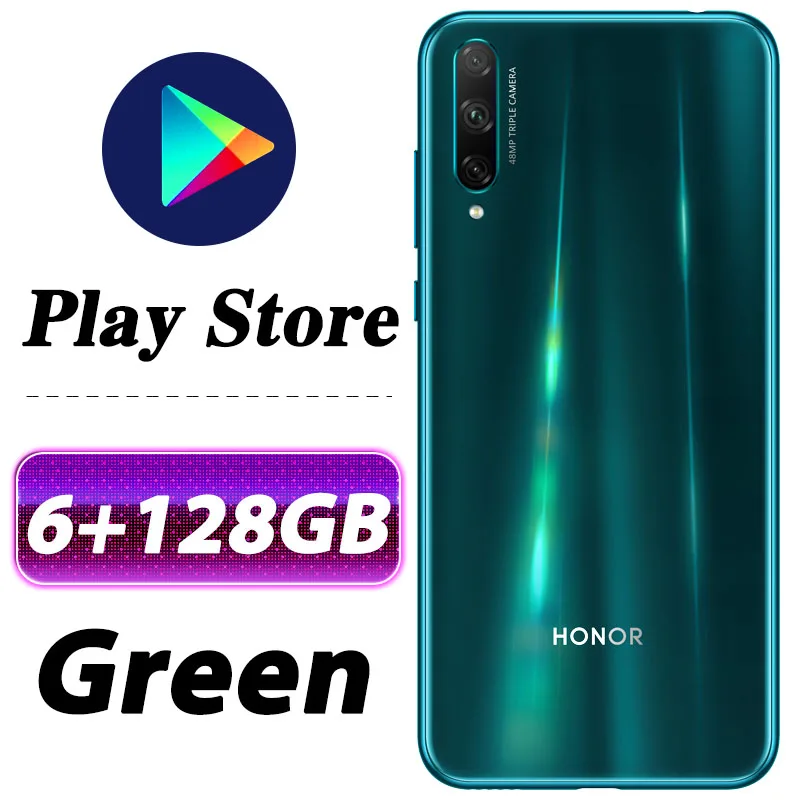 6G 128G Green HONOR 20 lite мобильный телефон 6,3 дюймов в экран Восьмиядерный Быстрая зарядка Android 9,0 Google play - Цвет: 6G 128G Green