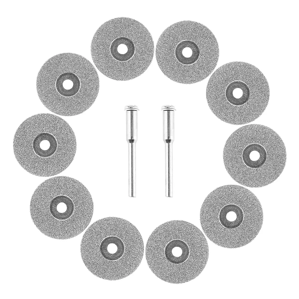 

10pcs/set 25mm Diamond Cutting Discs Saw Blade Set with 2pcs 3mm Diameter Fixed Rod for Cutting Glass Metal