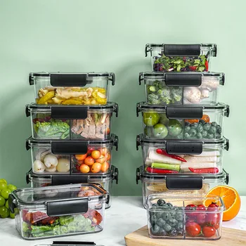 

Small Clear Containers with Lids Canister Kitchen Container Fresh-keeping Box Sealed Fruit Vegetable Storage Box