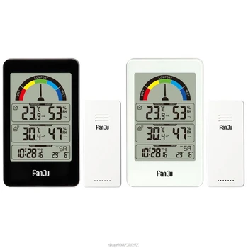 

Digital Thermometer Hygrometer Weather Station Wall Clock Wireless Sensor Alarm Comfort Pointer Display Table Watch S17 20