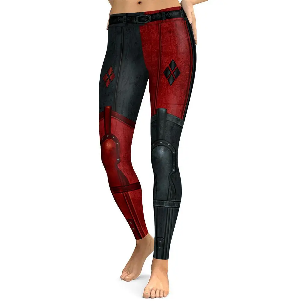 Black Red workout legging fitness exercise leggings (1)