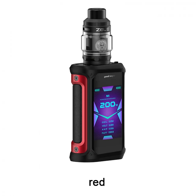 Новое поступление Geekvape Aegis X Zeus Комплект 200 Вт коробка мод от Dual 18650 Fit 510 нить Zeus Subohm Vape атомайзер с сетчатой катушкой - Цвет: red