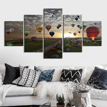 

Art Pictures HD Prints Canvas Wall 5 Piece hot air balloon Paintings Home Decor wall Decoration landscape Posters Framework