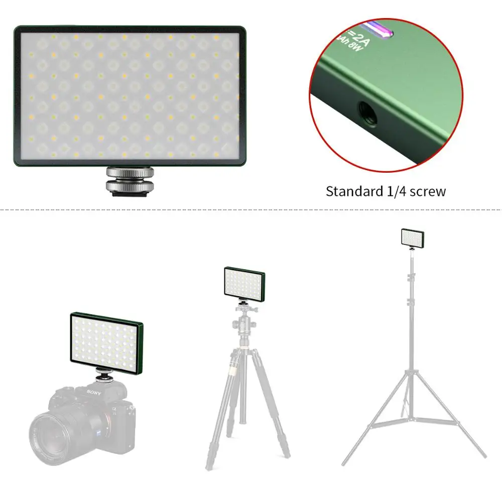 Soonpho 2500K-8500K CRI 95+ RGB LED On-Camera Light Full Color Video Light Bi-Color Panel Light with Mini Tripod