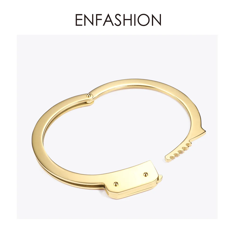ENFASHION наручники манжета браслет маншет золотой цвет нержавеющая сталь браслет на запястье в стиле панк для женщин модные ювелирные изделия B192057