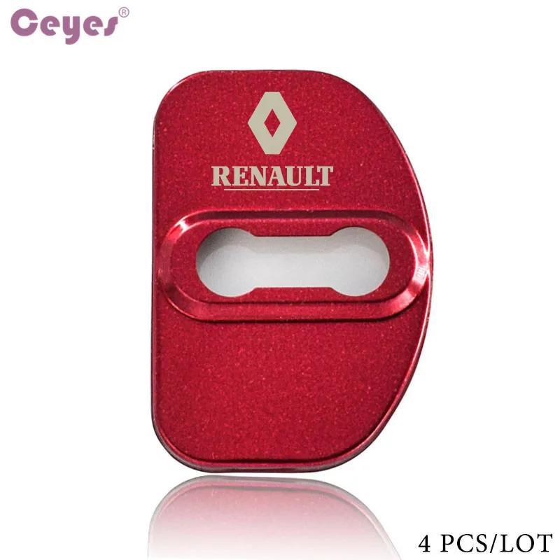 Red Ceyes автомобильный Стайлинг крышка замка автомобильной двери чехол для Renault Scenic Laguna Captur Megane 2 3 Fluence Latitude автомобильные наклейки аксессуары - Цвет: Red
