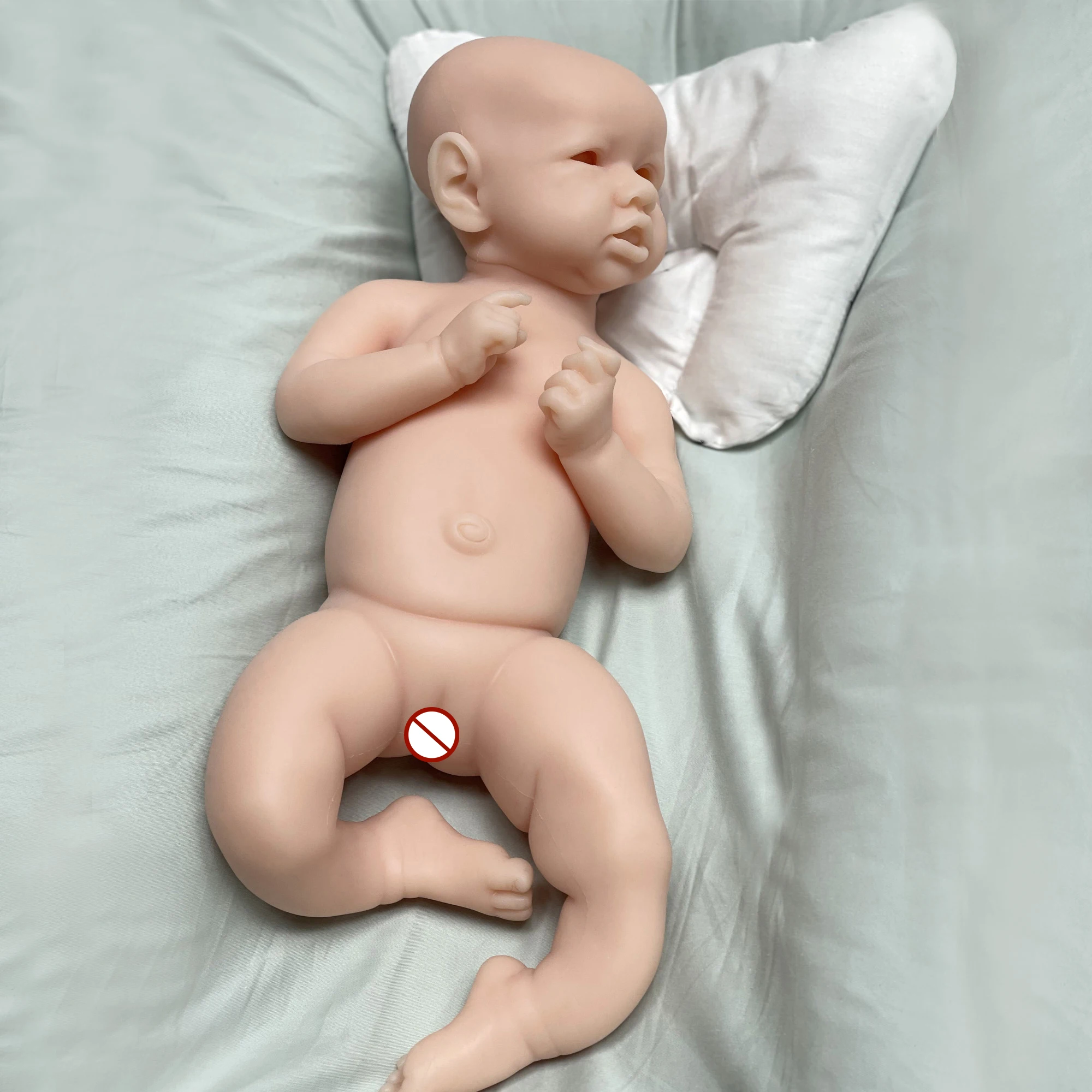 Real Touch Silikon 19 "Reborn Doll Kits Baby Mädchen Form leeren Kopf 