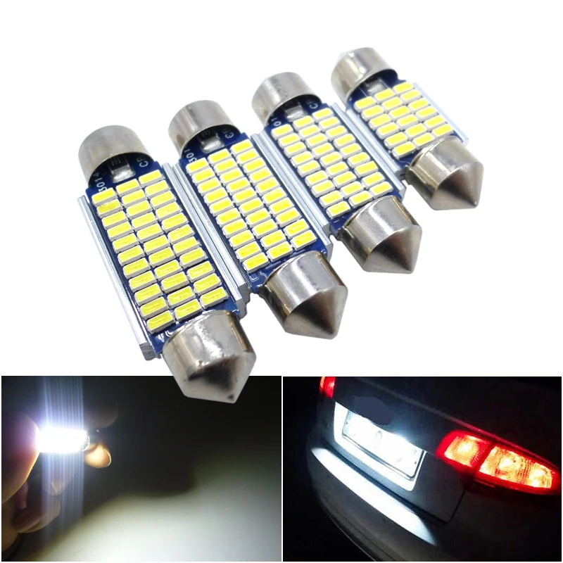 2x C5W светодиодная лампа CANBUS Festoon 31 мм 36 39 41 C10W для VW Volkswagen Passat B6 B5 CC Golf 4 5 7 Polo Tiguan