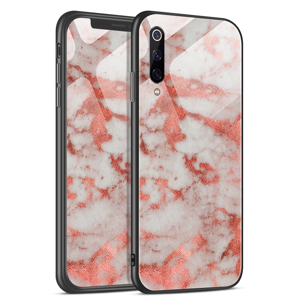 W297 Для Xiao mi 9/9 SE Модный чехол из закаленного стекла ТПУ для задней защиты Xiaomi mi 9se Роскошные противоударные мягкие чехлы для телефонов - Цвет: W297