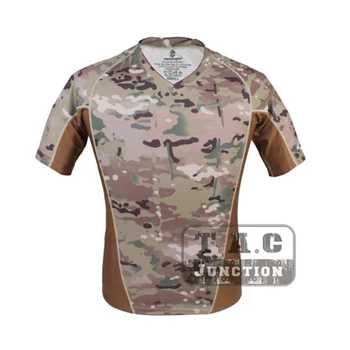 

Emerson Skin-tight Base Layer Camo V-Neck Outdoor Running Hunting Shirt EmersonGear Cool Lightweight Short-Sleeve Tactical Shirt