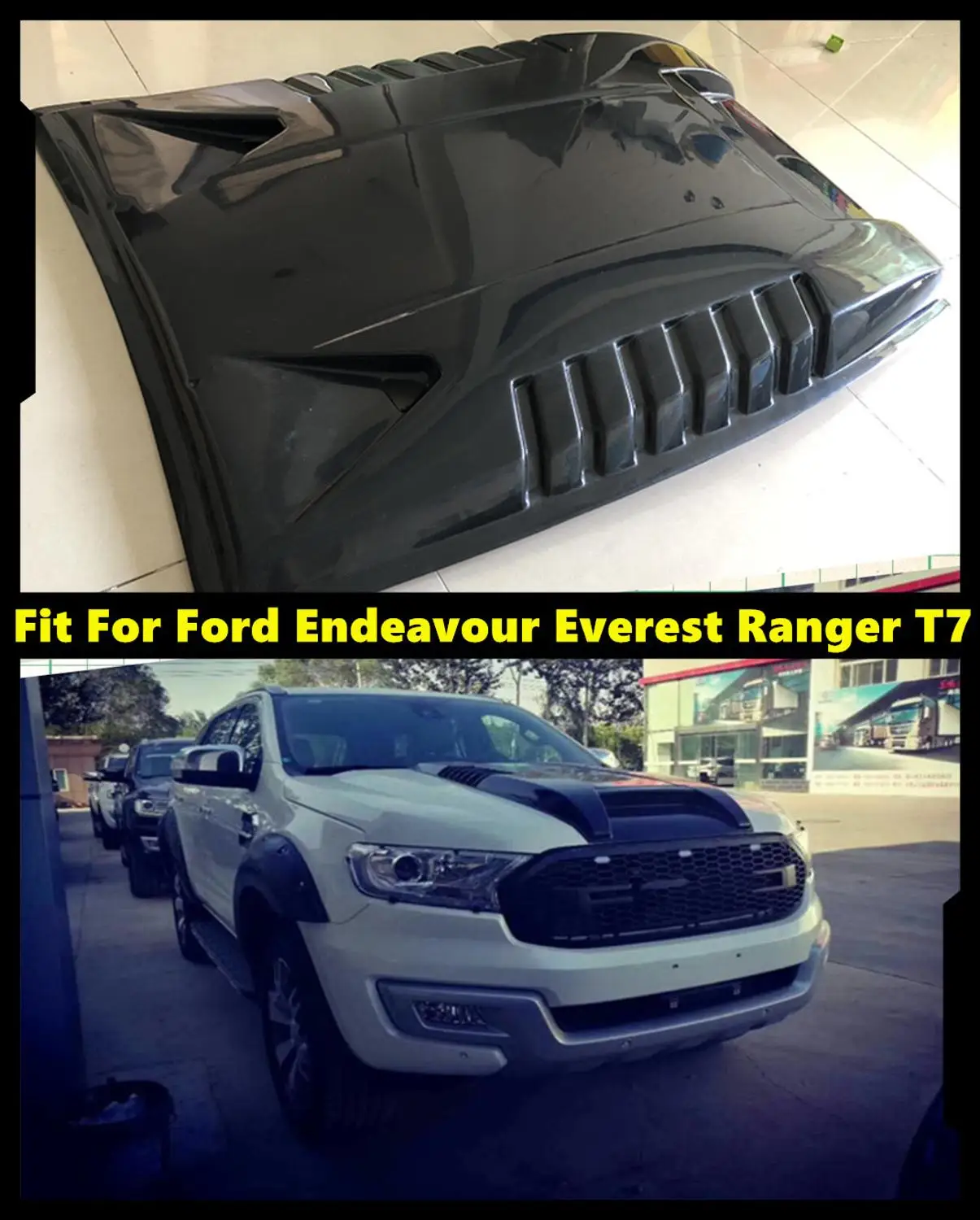 Матовый черный капот совок капюшон для Ford Ranger Wildtrack T7 для Ford Endeavor Everest