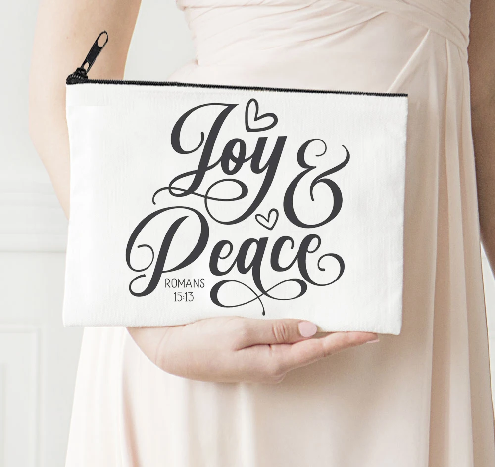 Сумка для макияжа с надписью Peace Joy на молнии модель 2021 года | Багаж и сумки