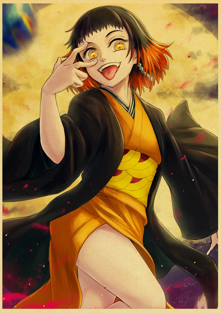 E169 Аниме Demon Slayer Kimetsu no Yaiba Прохладный ретро постер печатает крафт-бумага настенный Декор для дома комнаты - Цвет: E169