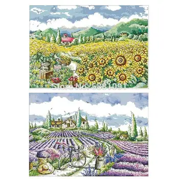 

Sunflower garden Lavender Manor Counted Cross Stitch 11CT 14CT 18CT DIY Cross Stitch Kits Embroidery Needlework Sets home decor