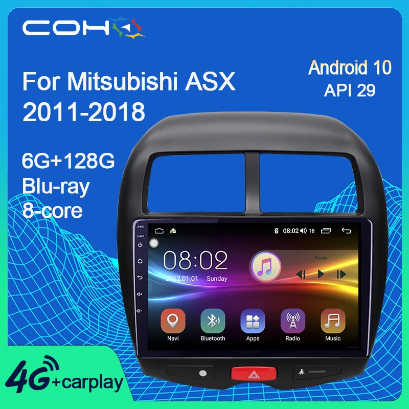COHO For Mitsubishi ASX 2011-2018 Stereo Receiver Car Multimedia Player Radio Android 10.0 Octa-Core 6+128G