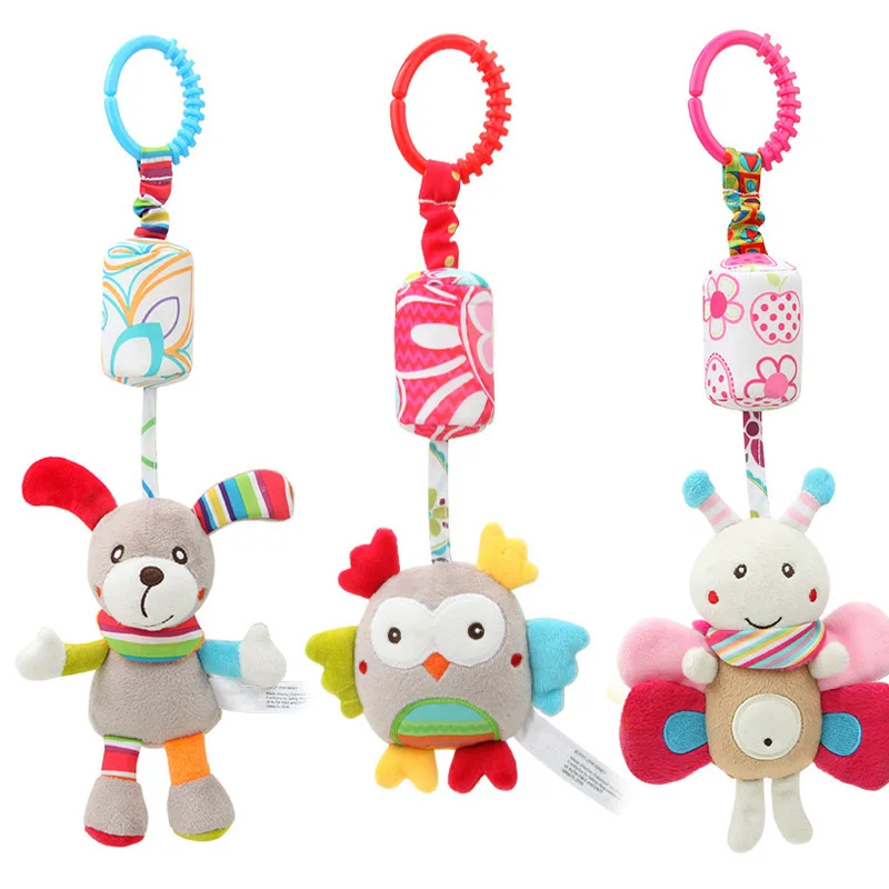 

Baby Rattles Mobiles Newborn Baby Plush Stroller Toys 0-12 Months Cartoon Animal Hanging Bell Educational Baby Toys