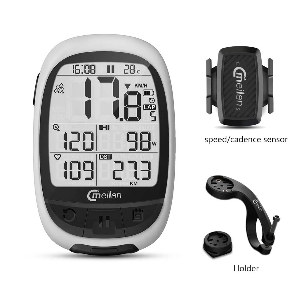 2,3 дюймов GPS для велосипеда компьютер Bluetooth 4,0 ANT+ велокомпьютер с грудным пульсом измеритель мощности caddence сенсор велосипедный одометр - Цвет: M2xC1