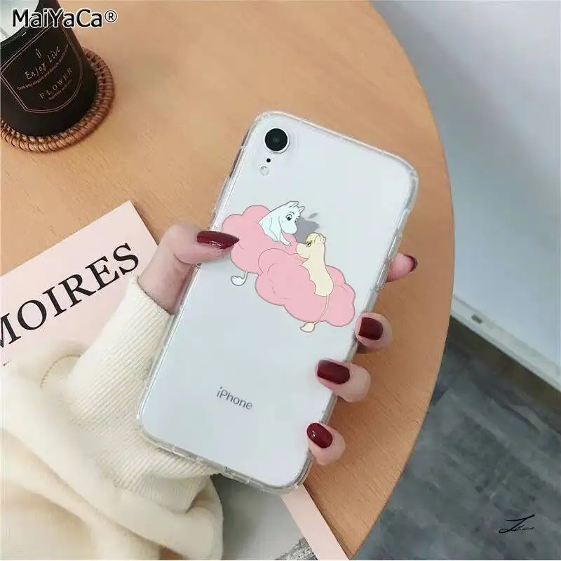 A7 MaiYaCa прекрасный hippo Moomin прозрачный мягкий ТПУ чехол для телефона iPhone 11 pro XS MAX 8 7 6S Plus X 5 5S SE XR - Цвет: A7