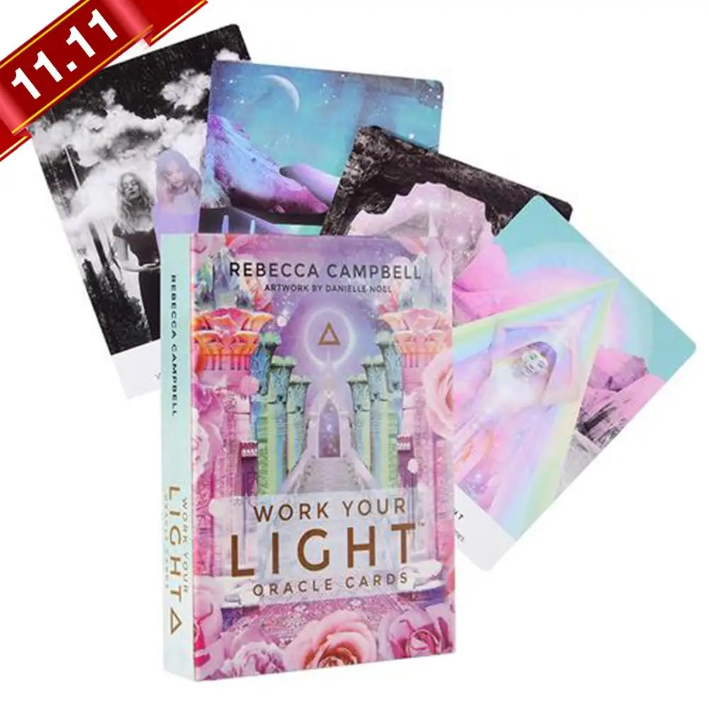 

2019 hot 44 Pcs Oracle Tarot Cards Sheets Work Your Light Oracle Card Board Deck Games Palying Cards Game Entertainment