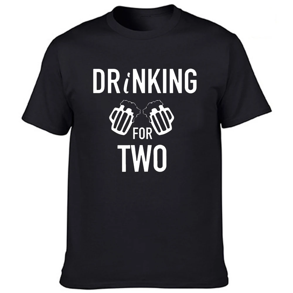 Drinking for Two Eating for Two Pregnancy Reveal Couple Black T-Shirts Set New Baby Announcement Mommy To Be Daddy To Be Wear