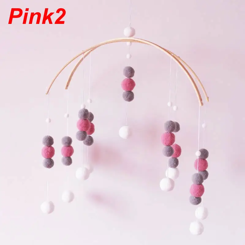 Pink2 Детские деревянные игрушки погремушки на кроватку колокольчики детская палатка украшение спальни G99C - Цвет: Pink2