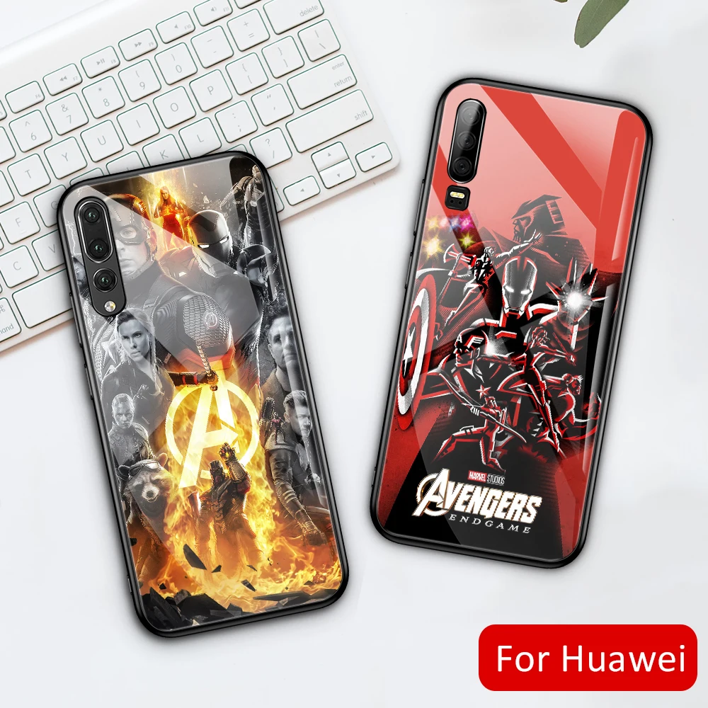 for Huawei P9 P10 plus P20 P30 pro Marvel Avengers Glass Tempered Case For Mate 9 10 20 30 Lite DIY Phone |