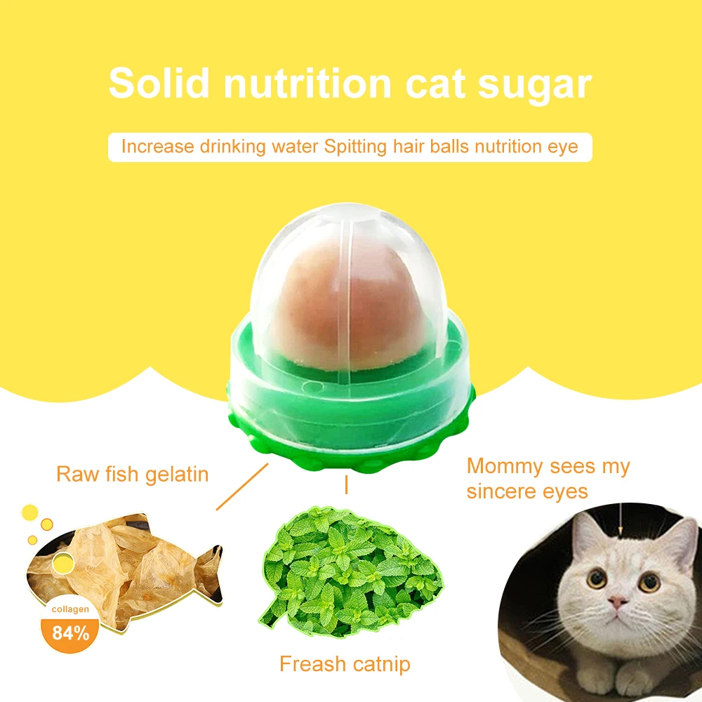 Healthy Cat Catnip Solid Cat Sugar Cats Sugar Snacks Licking Candy Solid Cats Nutrition Energy Ball Catnip Toys Pet Products