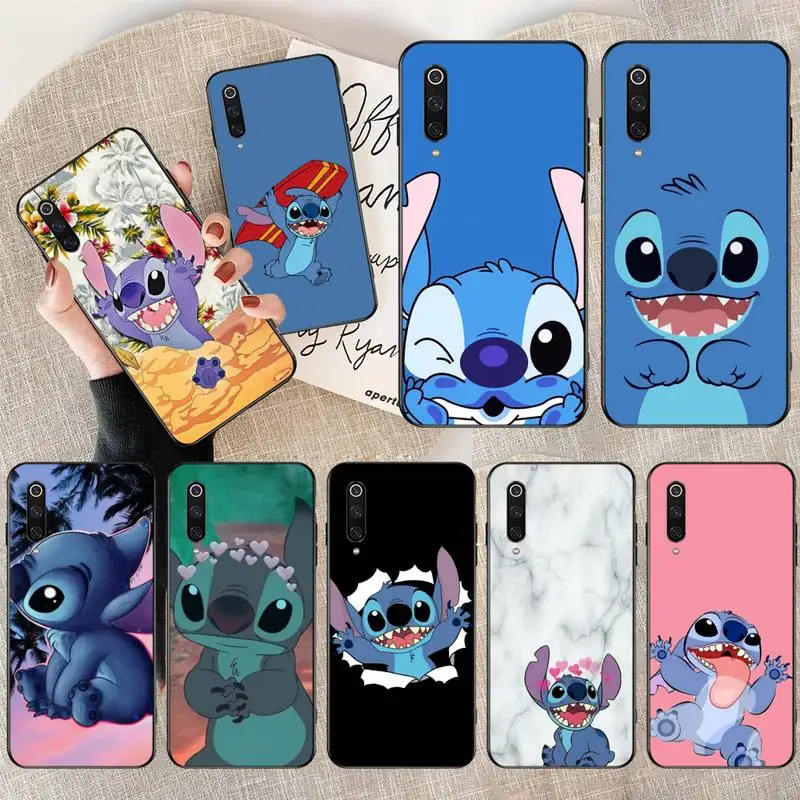 Hot sale Cute Stitch Anime Cartoon Newly Arrived Black Cell Phone Case for Xiaomi Mi9 9SE 8SE Pocophone F1 Mi8 Lite | Мобильные