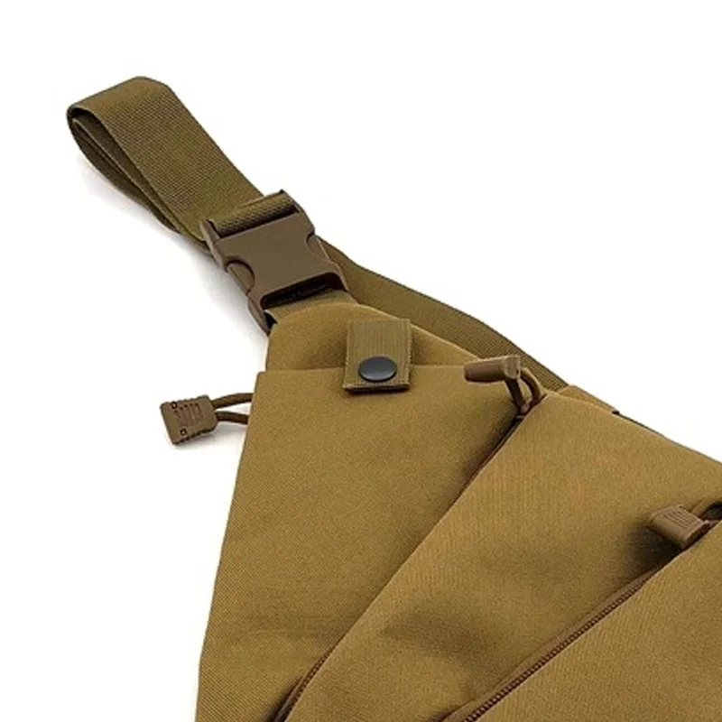 Multifunctional Concealed T Storage Bag Men'S Left Right Nylon Shoulder Bag Anti-Theft Bag Chest Bag Hunting Black Left