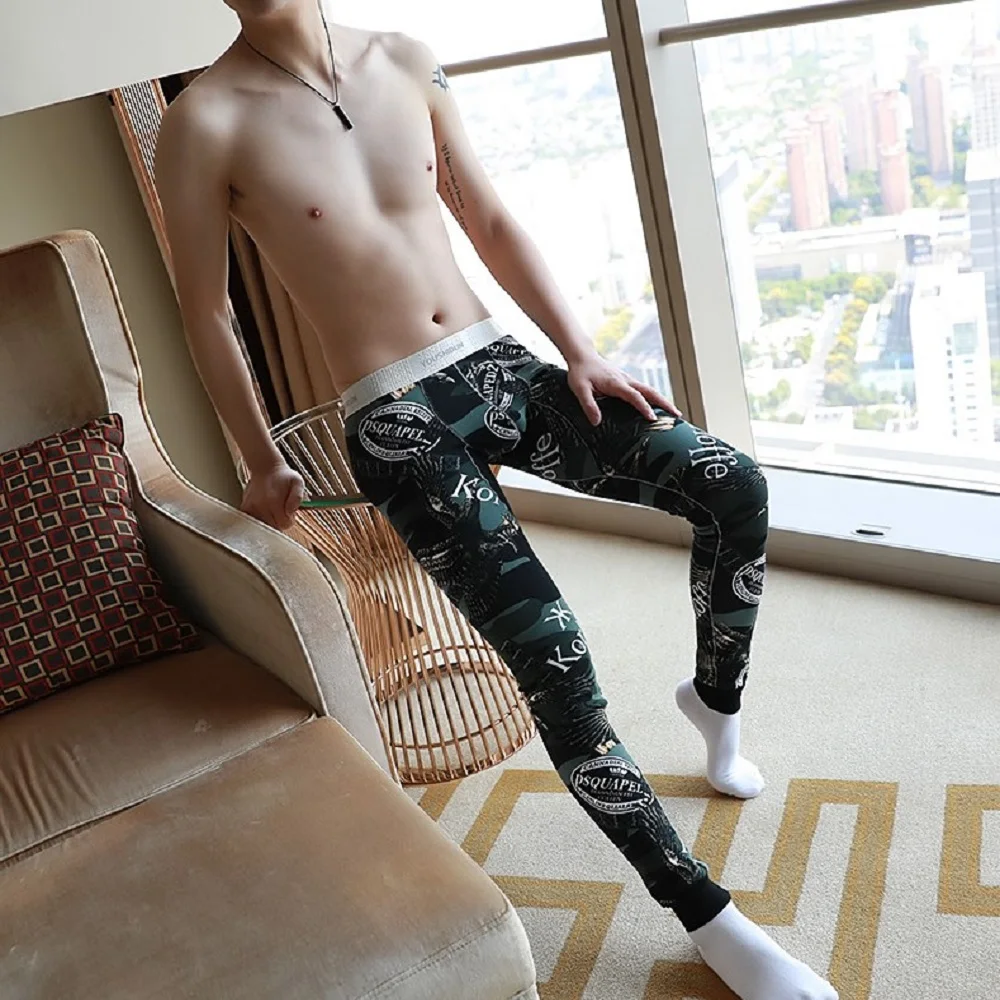 men's thermal pants Brand Mens Sexy Fashion Warm Thermal Bottoms Cotton Comfortable Pouch Thick Plus Velvet Long Johns Thicken Trousers of Winter long johns underwear