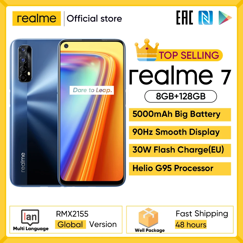 Realme 7 глобальная версия мобильный телефон 30 Вт Быстрая зарядка смартфон 8 ГБ ОЗУ 128 Гб ПЗУ смартфон Helio G95 игровой телефон|Смартфоны| | АлиЭкспресс