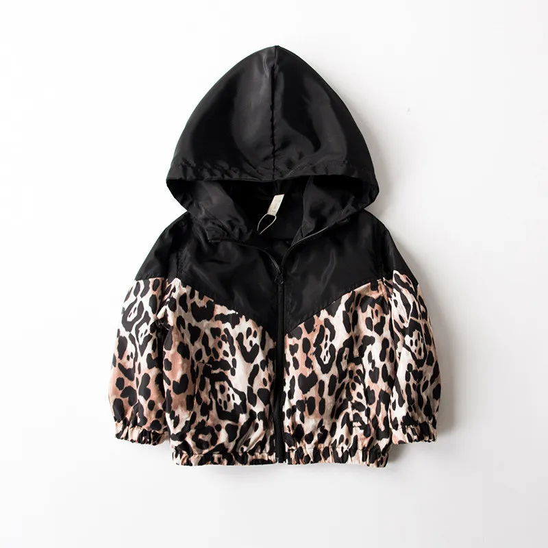 

1-7Y Autumn Fashion Infant Kids Baby Girl Jacket Outfits Leopard Print Long Sleeve Zipper Hooded Coat Outfits