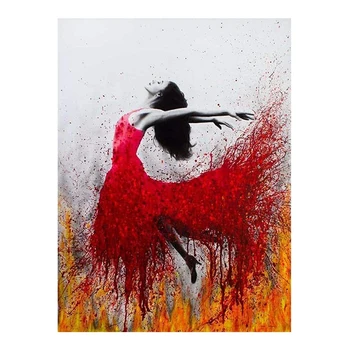 

DIY 5D Diamond Painting Kit for Adults Diamond Art Kit,Paint with Diamonds Embroidery Painting Cross Stitch-Woman in Red