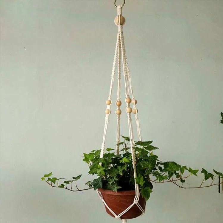 Hot sales handmade macrame plant hanger flower /pot hanger for wall decoration countyard garden
