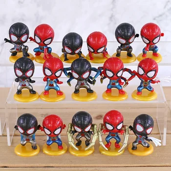 

The Amazing Spider Man Black Spiderman Mini Q Version Figures Toys Dolls 8pcs/set