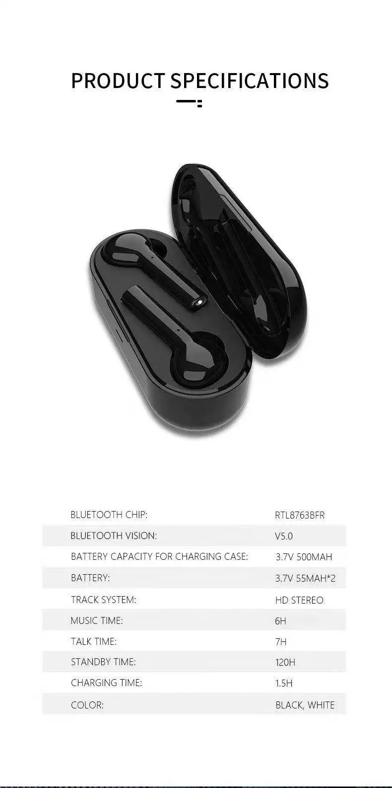 JS-18 беспроводные bluetooth V5.0 TWS наушники HIFI спортивные наушники бас с зарядным устройством для huawei Mate20 Pro