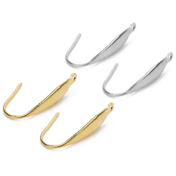 

10pcs/lot Gold Silver Color Stainless Steel Ear Wires Hooks DIY Stud Earrings Hooks Wire For Women Jewelry Findings 20.5x13mm