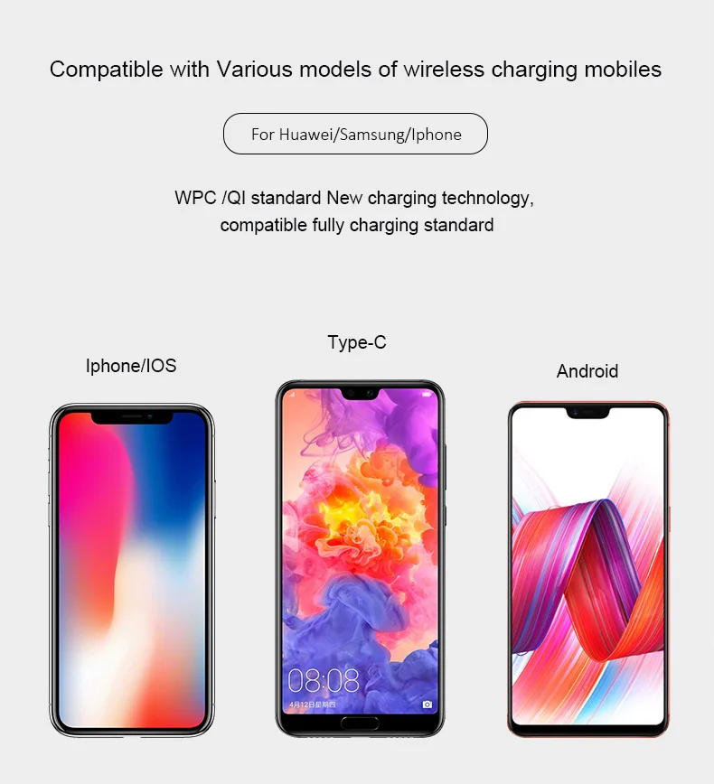 Qi 10 Вт тонкое Беспроводное зарядное устройство для быстрой зарядки для Iphone 11 Pro Max XS MAX XR X 8 samsung S9 s10 huawei P30 Pro Беспроводное зарядное устройство