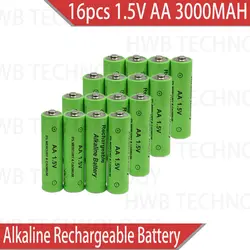 16 пакет новый бренд AA Аккумуляторная Батарея 3000mah 1,5 V Новый щелочный Аккумулятор для светодиодная световая игрушка mp3 Бесплатная доставка